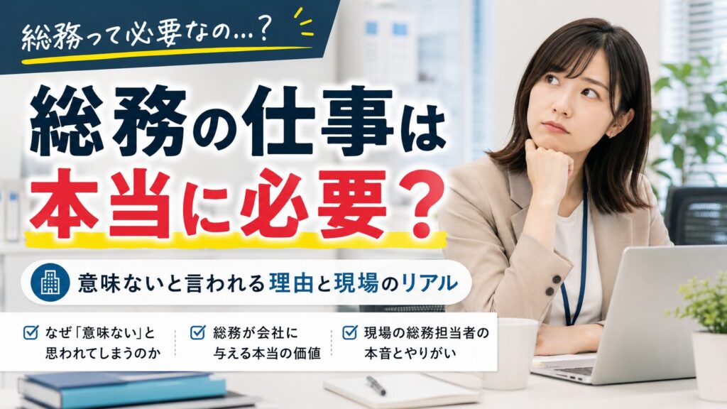 総務の仕事は本当に必要？