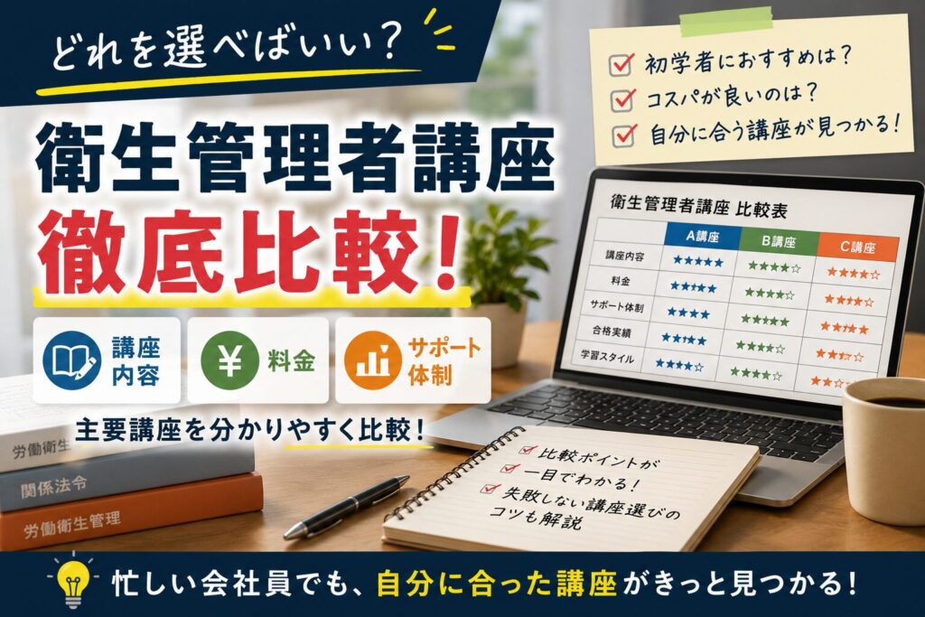 衛生管理者講座徹底比較